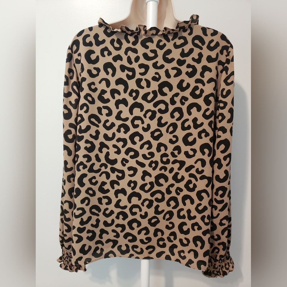 NWT Kate Spade Leopard Print Ruffle Top - Picture 9 of 11
